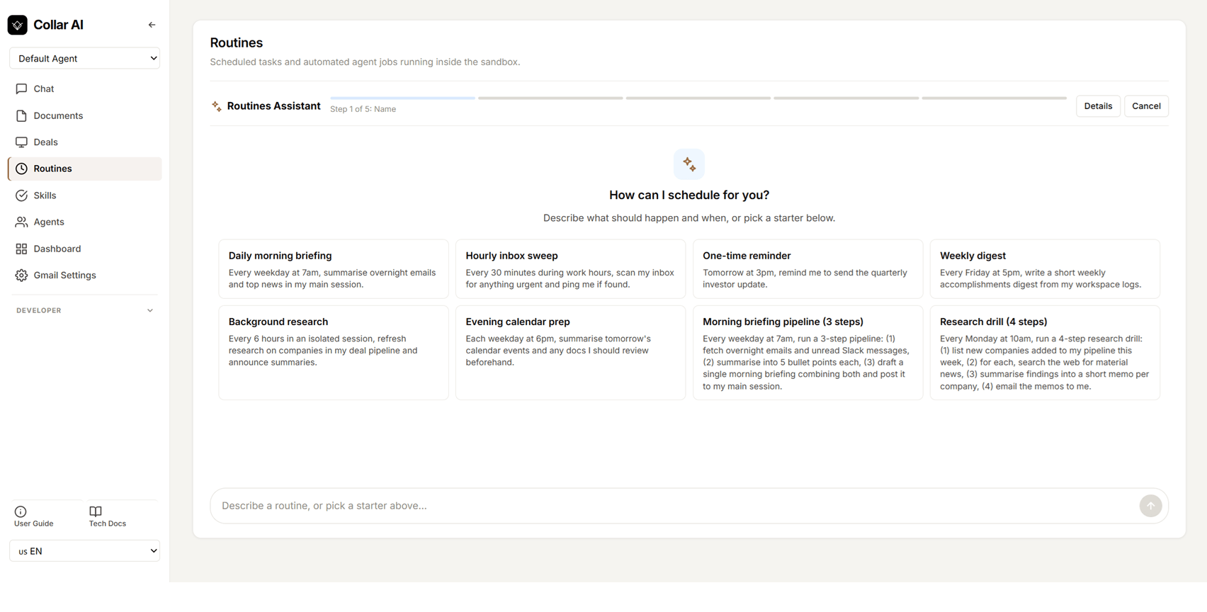 Collar AI Government workflow screenshot